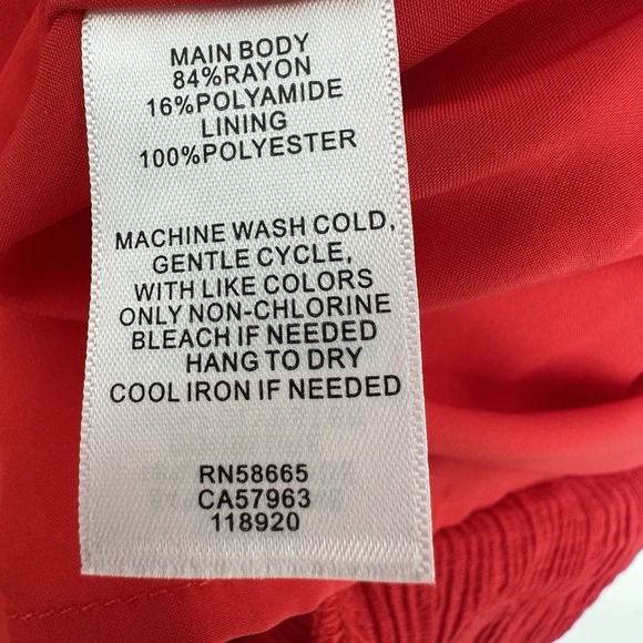 Chelsea28 Women Red Crinkle Maxi Dress Boho Resort Tie Front Spaghetti M - Picture 7 of 10